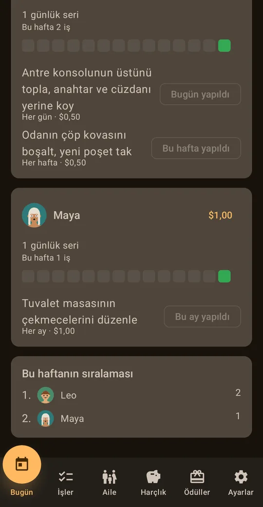 Family Chores: Ev İşi, Harçlık, Google Play'de ekran 2